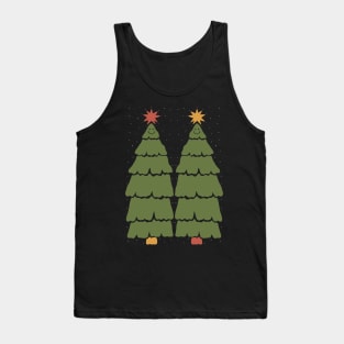 Smiling Christmas Trees Tank Top